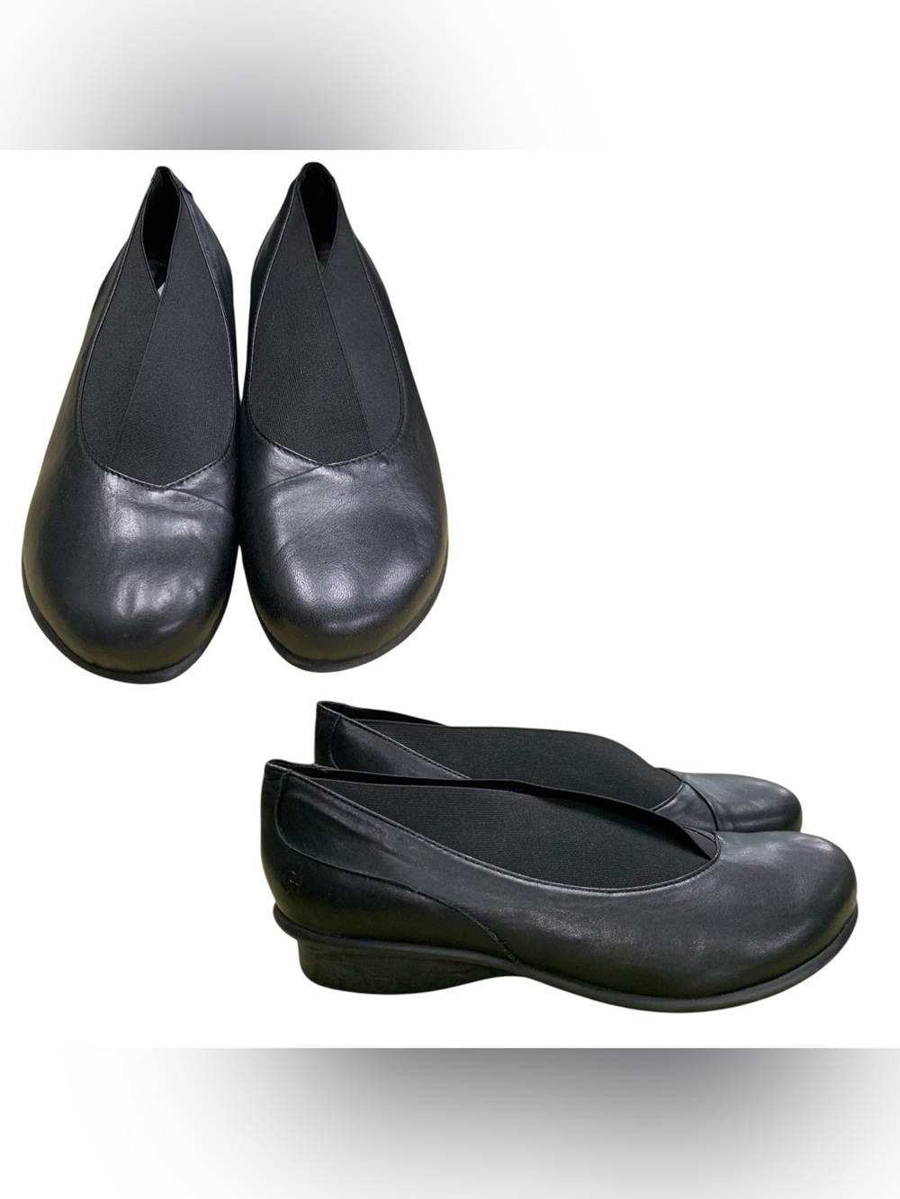 Ground Hog Black Leather Comfort Flats S10.5
